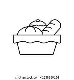 bread basket icon element of bakery icon for mobile concept and web apps. Thin line bread basket icon can be used for web and mobile. Premium icon on white background