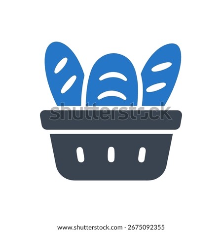 Bread Basket Icon Isolated On White Background 
