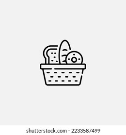 Bread basket icon sign vector,Symbol, logo illustration for web and mobile