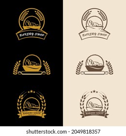 Bread basket logo. bread and breakfast, bakery shop, vector illustration