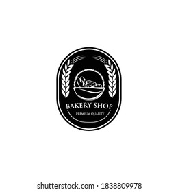 Bread basket logo - vector illustration. Bakery emblem design, Icon or symbol for design menu restaurant, cooking club, food studio or home cooking.