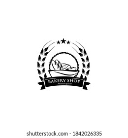 Bread basket logo - vector illustration. Bakery emblem design, Icon or symbol for design menu restaurant, cooking club, food studio or home cooking.