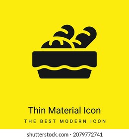 Icono mínimo de material amarillo brillante de la cesta de pan