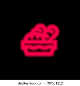Bread Basket red glowing neon ui ux icon. Glowing sign logo vector