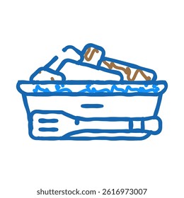 bread basket with tongs in canteen doodle icon sketch vector. bread basket with tongs in canteen sign. isolated symbol illustration