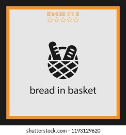 Bread In Basket Vector Icon