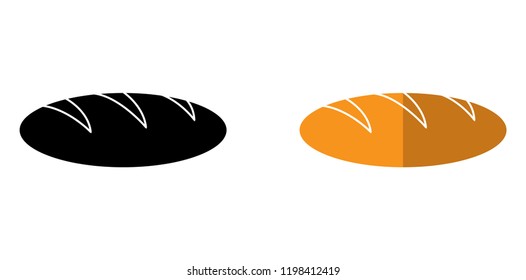 bread black icon,  and  bread 
flat design icon 