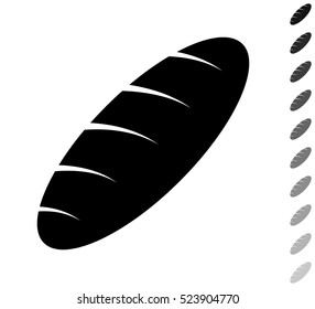 Bread - black vector icon and ten icons in  shades of grey