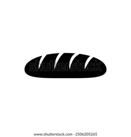 Bread black and white flat vector icon design. Bread glyph and clip art