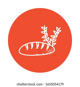 bread block style icon design, bakery food shop breakfast traditional quality premium cooking menu meal theme Vector illustration