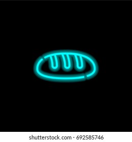 Bread blue glowing neon ui ux icon. Glowing sign logo vector
