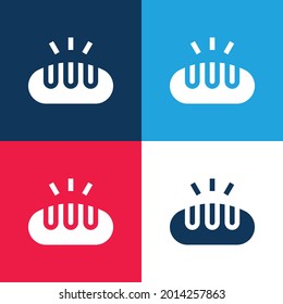Bread blue and red four color minimal icon set