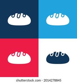 Bread blue and red four color minimal icon set