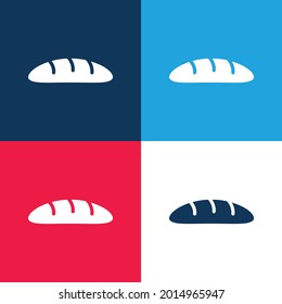 Bread blue and red four color minimal icon set