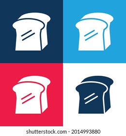 Bread blue and red four color minimal icon set