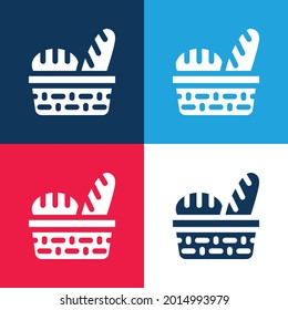 Minimaler Symbolsatz für Brotblau und Rot