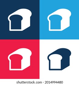 Bread blue and red four color minimal icon set