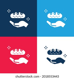 Bread blue and red four color minimal icon set