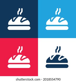 Bread blue and red four color minimal icon set