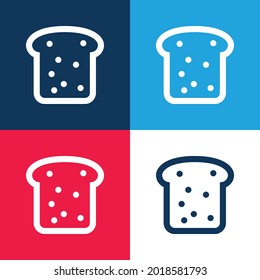 Bread blue and red four color minimal icon set