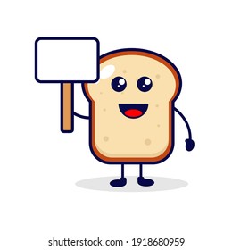 Bread with board cute character illustration