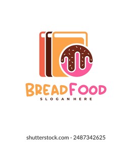 Bread book logo vector template, Creative Book bread logo design concepts