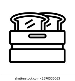 Bread Box Line Vector Illustration On White Background.