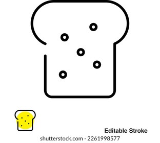 Bread Breakfast Slice Vector Line Icon