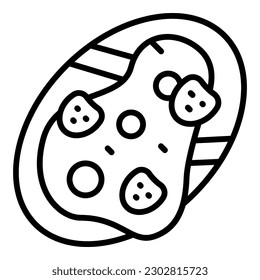 Bread bruschetta icon outline vector. Starter food. Menu snack