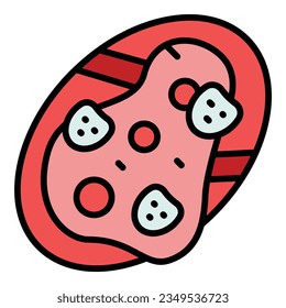 Bread bruschetta icon outline vector. Starter food. Menu snack color flat