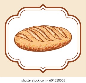 Bread brush painted.  Hand drawn vector illustration.