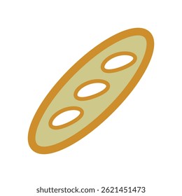 Bread bucket vector icon illustration.