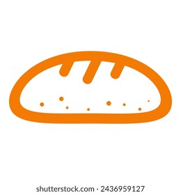 Bread, bun, loaf, bakery logo design in a minimalist style. Fast food icon. Vector illustration.