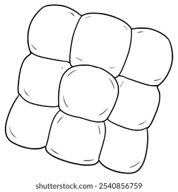 Ilustración de bollos de pan Vector de contorno dibujado a mano