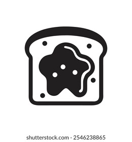 Bread with butter icon - on white background