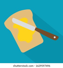 bread with butter icon- vector illustration