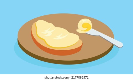 bread and butter and a knife