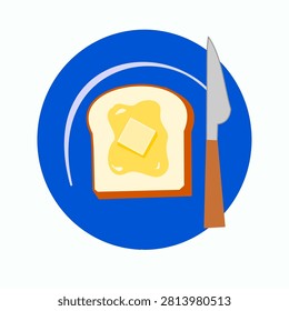 bread with butter melted and knif eon a plate restaurant