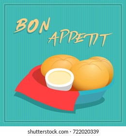 Bread and butter, vector illustration