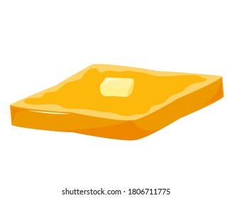 Bread with butter. Vector illustration of toast