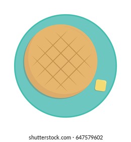 bread and butter vector on white background.