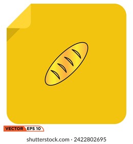 Bread cake flat icon design vector graphic of template, sign and symbol