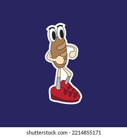 Bread cartoon character icon logo