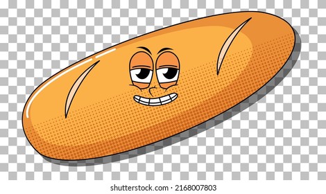 Bread cartoon character isolated illustration