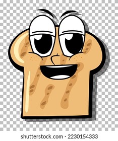 Bread cartoon character isolated illustration