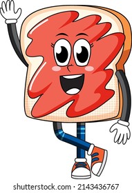 A bread cartoon character on white background illustration