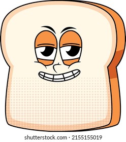 A bread cartoon character on white background illustration