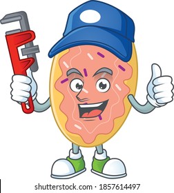 Bread Cartoon drawing concept work as smart Plumber. Vector illustration