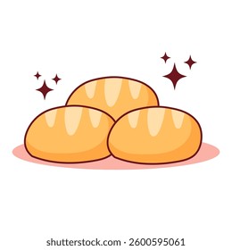 Bread cartoon. Food concept design. Vector art illustration