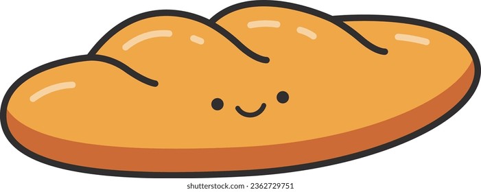 Bread cartoon icon. Bakery and food theme. Isolated design. Vector illustration